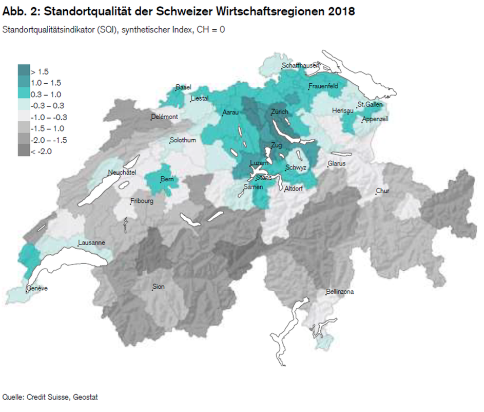 Regionenqualität 2018: Unterschiede prägen das Bild (2)