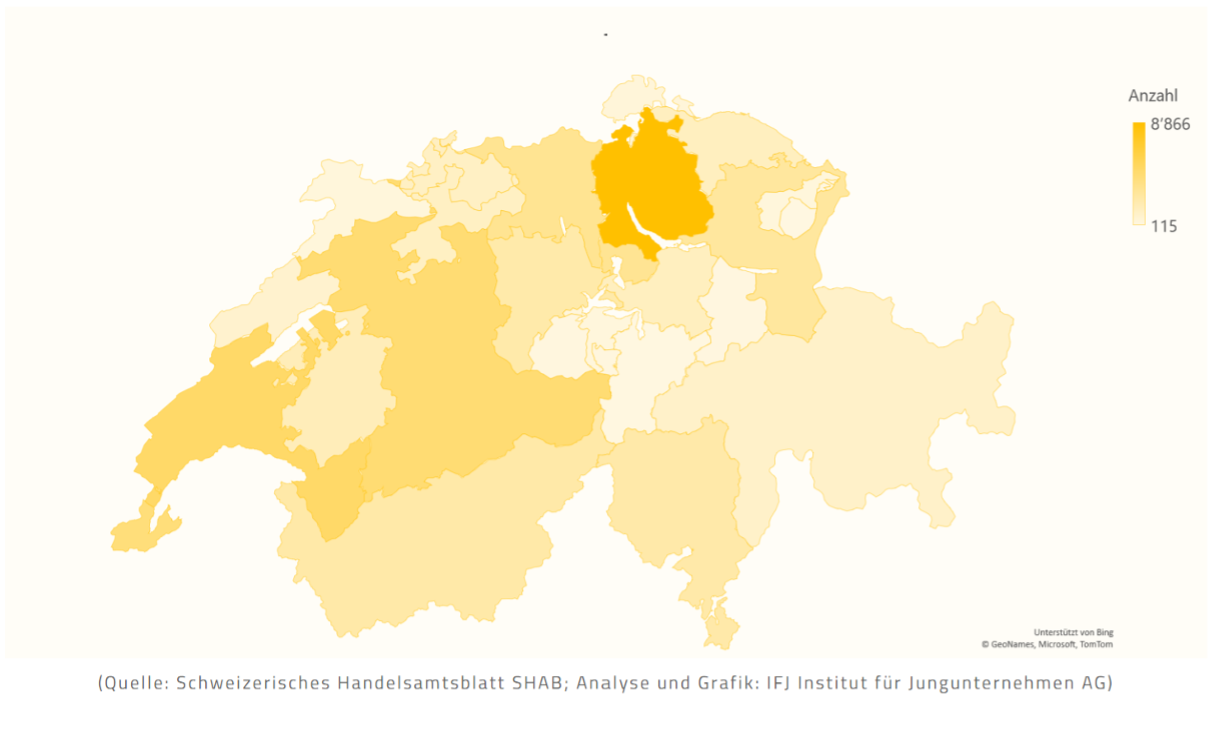 Gründungen nach geographischer Allokation